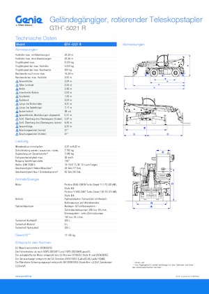 Încărcătoare telescopice cu structură superioară Genie GTH5021R