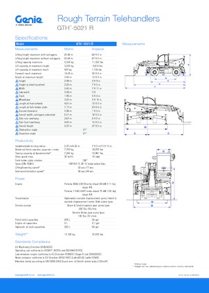 Încărcătoare telescopice cu structură superioară Genie GTH5021R