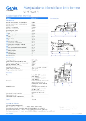 Încărcătoare telescopice cu structură superioară Genie GTH5021R