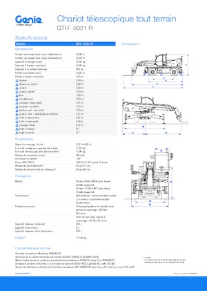 Încărcătoare telescopice cu structură superioară Genie GTH5021R