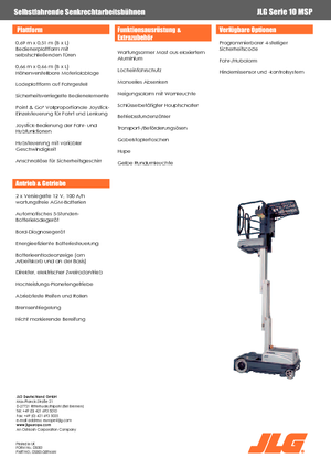 Nacele verticale cu un singur catarg JLG 10MSP