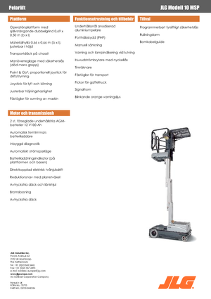 Nacele verticale cu un singur catarg JLG 10MSP