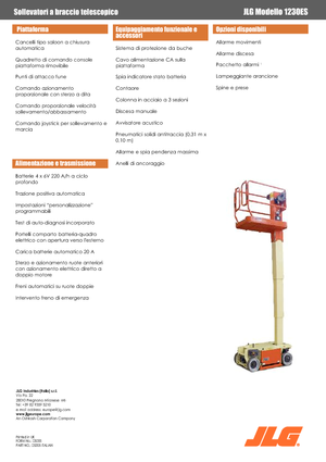 Nacele verticale cu un singur catarg JLG 1230ES