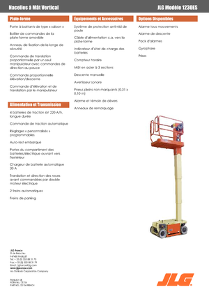 Nacele verticale cu un singur catarg JLG 1230ES