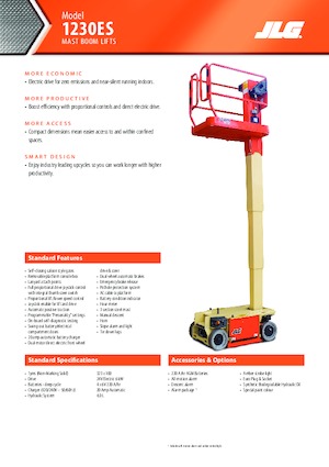 Nacele verticale cu un singur catarg JLG 1230ES