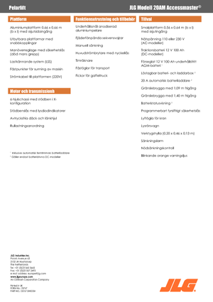 Nacele verticale cu un singur catarg JLG 20AM