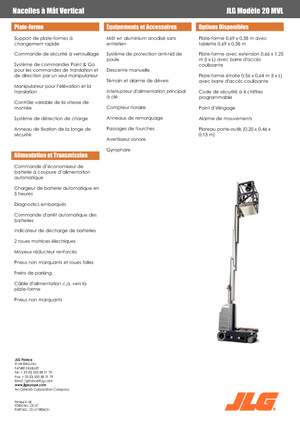 Nacele verticale cu un singur catarg JLG 20MVL