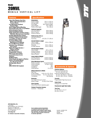 Nacele verticale cu un singur catarg JLG 20MVL