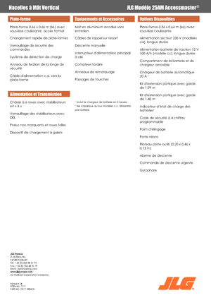 Nacele verticale cu un singur catarg JLG 25AM