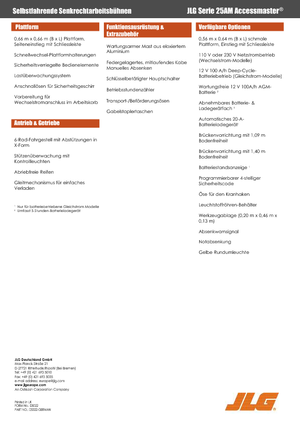 Nacele verticale cu un singur catarg JLG 25AM