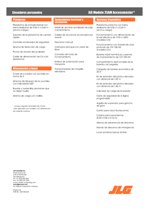 Nacele verticale cu un singur catarg JLG 25AM