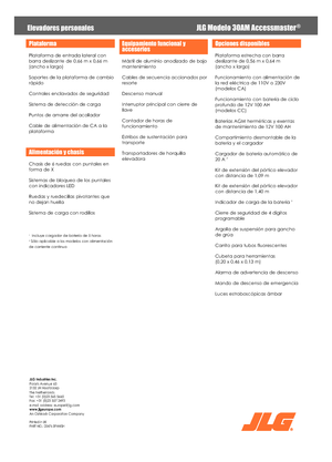 Nacele verticale cu un singur catarg JLG 30AM