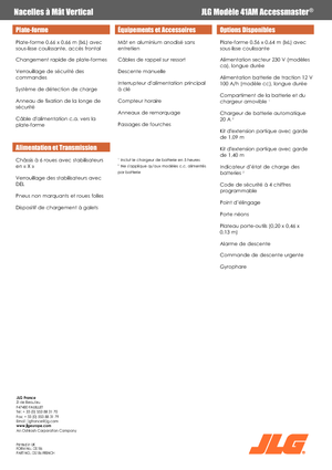 Nacele verticale cu un singur catarg JLG 41AM