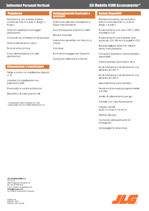 Nacele verticale cu un singur catarg JLG 41AM