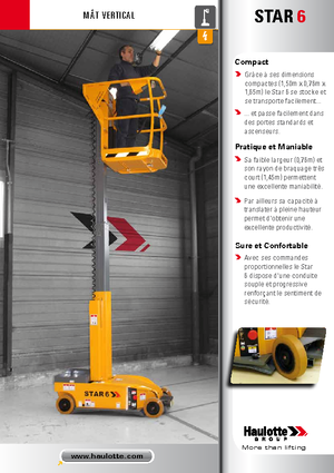 Nacele verticale cu un singur catarg Haulotte Star 6