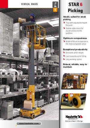 Nacele verticale cu un singur catarg Haulotte Star 6 P