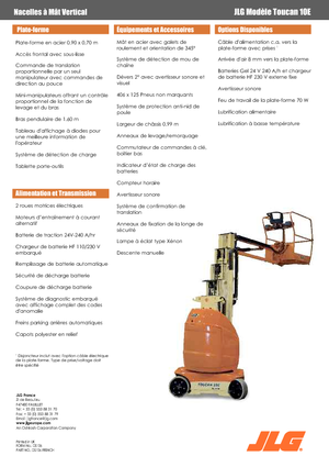 Nacele verticale cu un singur catarg JLG-Toucan Toucan 10 E