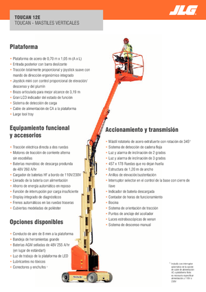 Nacele verticale cu un singur catarg JLG-Toucan Toucan 12E