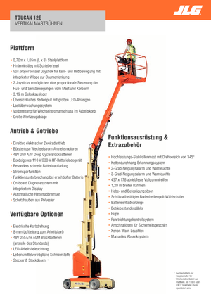 Nacele verticale cu un singur catarg JLG-Toucan Toucan 12E