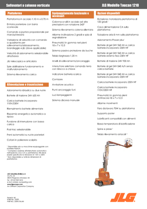 Nacele verticale cu un singur catarg JLG-Toucan Toucan 1210