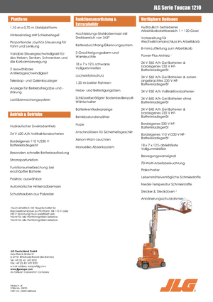 Nacele verticale cu un singur catarg JLG-Toucan Toucan 1210