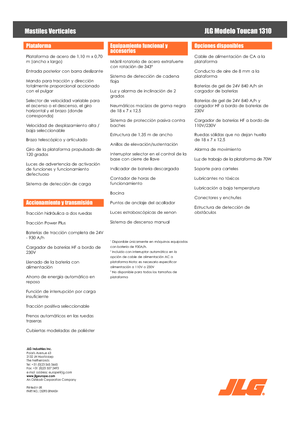 Nacele verticale cu un singur catarg JLG-Toucan Toucan 1310