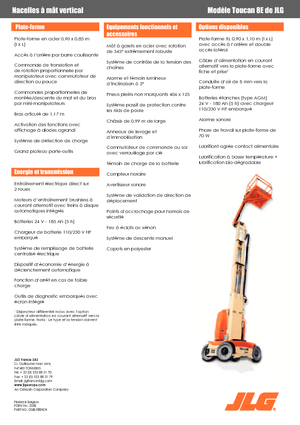 Nacele verticale cu un singur catarg JLG-Toucan Toucan 8 E