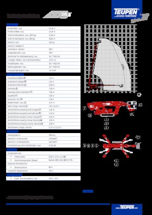 Nacele telescopice pe șenile TEUPEN LEO25Tplus