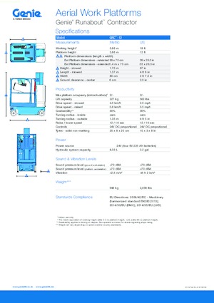 Nacele telescopice pe roți Genie GRC-12 Runabout
