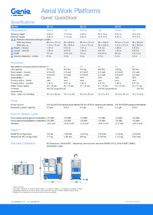 Nacele telescopice pe roți Genie QS-12 Quickstock
