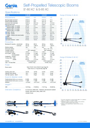 Nacele telescopice pe roți Genie S 85 D