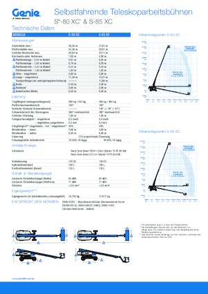 Nacele telescopice pe roți Genie S-85 XC