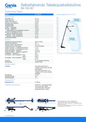 Nacele telescopice pe roți Genie SX-135 XC
