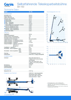 Nacele telescopice pe roți Genie SX-150