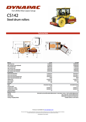 Cilindri cu trei roți Dynapac CS 142