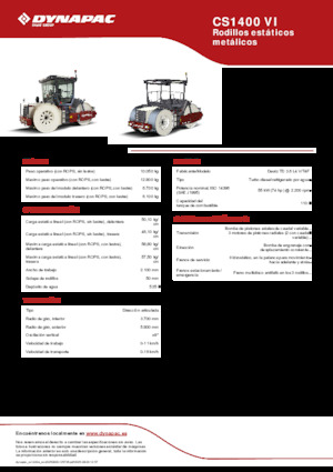 Cilindri cu trei roți Dynapac CS1400 VI