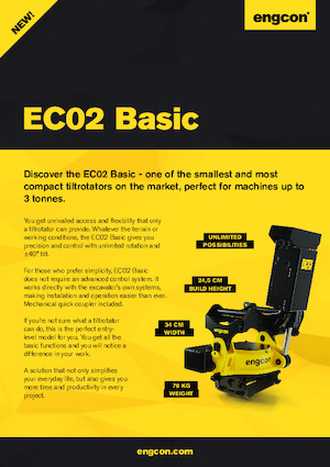 Atașamente pentru lucrul în pantă engcon EC02B