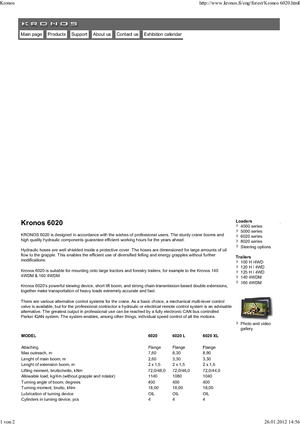 Macarale de încărcat bușteni Kronos 6020 