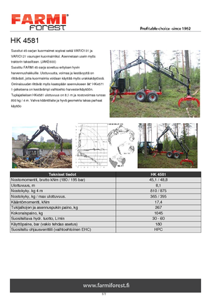 Macarale de încărcat bușteni Farmi HK 4571 X