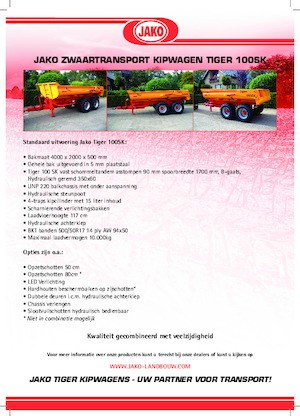 Remorci autobasculante Jako Tiger 100SK