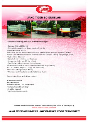 Remorci autobasculante Jako Tiger 80