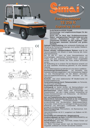 Tractoare automatizate Simai TE 250 R