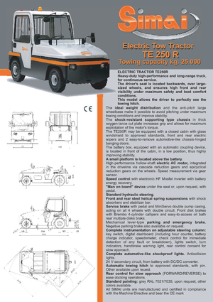 Tractoare automatizate Simai TE 250 R