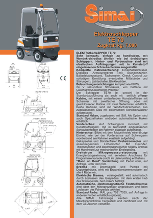 Tractoare automatizate Simai TE 70 ac