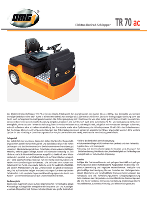 Tractoare automatizate OMG TR 70 ac