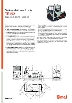 Tractoare automatizate Simai TE 152