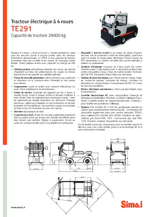 Tractoare automatizate Simai TE 291