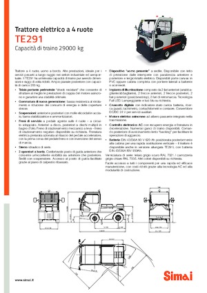 Tractoare automatizate Simai TE 291