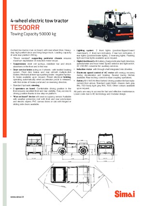 Tractoare automatizate Simai TE 500 RR