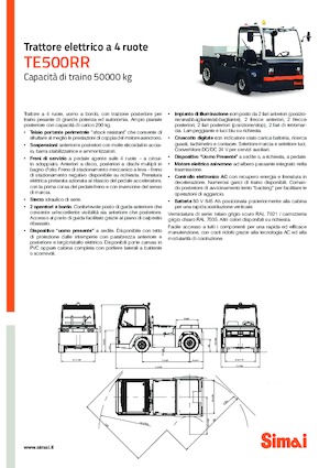 Tractoare automatizate Simai TE 500 RR